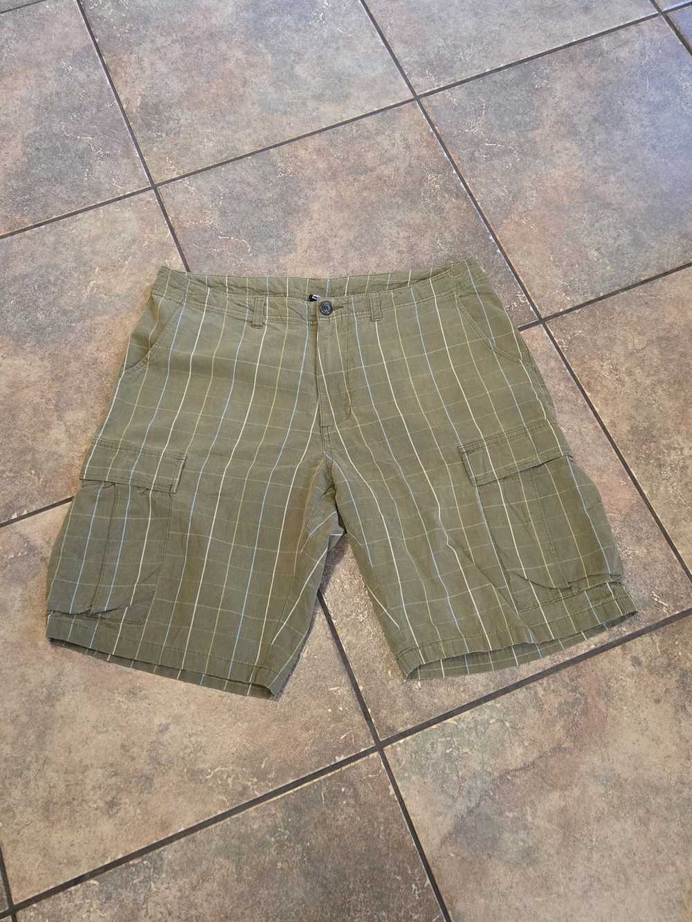Patagonia Olive Plaid Cargo Shorts